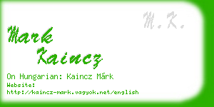 mark kaincz business card